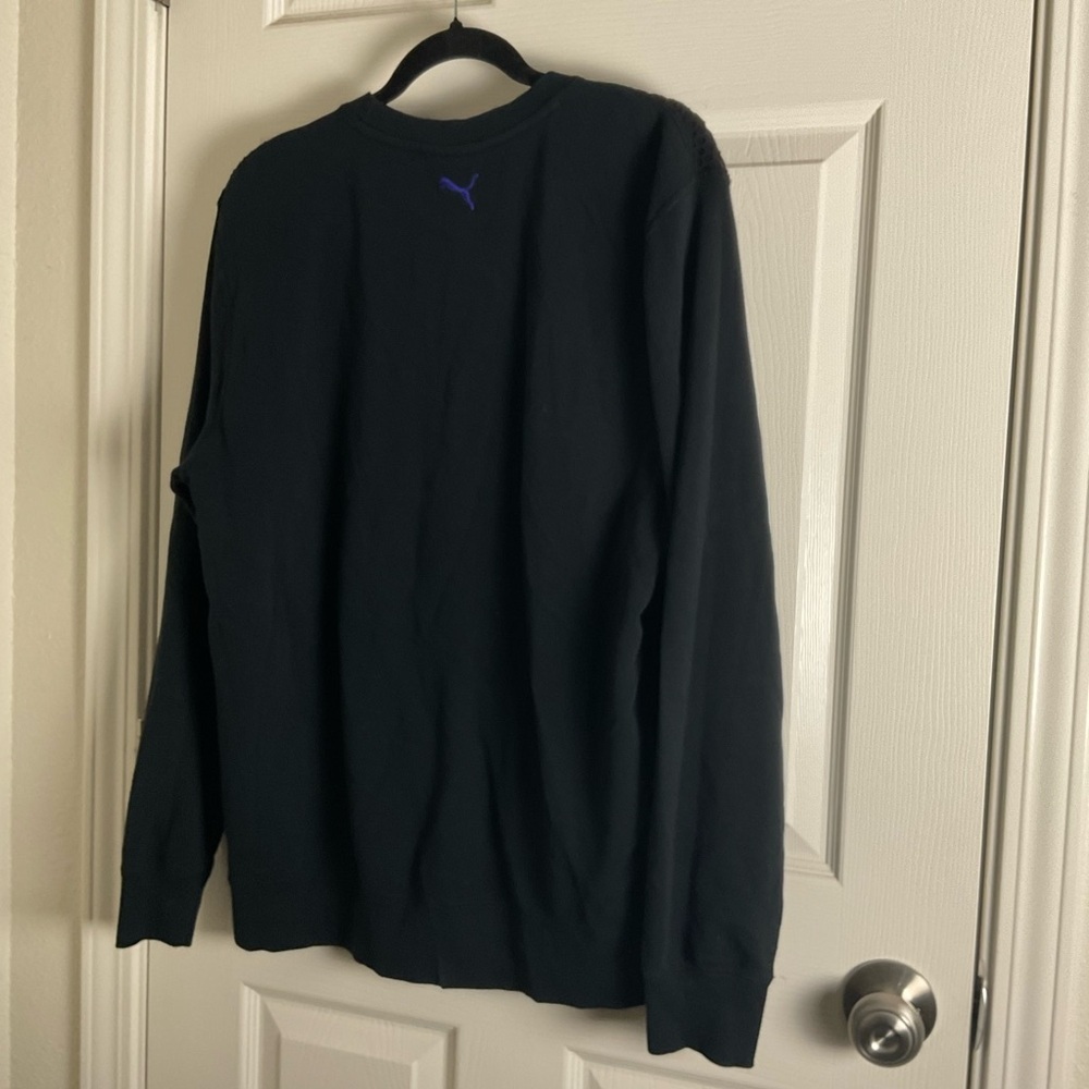 PUMA MESH CREW NECK SWEAT SHIRT - BLACK - MENS Size large - Picture 9 of 9